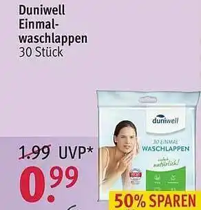 Rossmann Duniwell Einmalwaschlappen Angebot