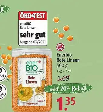 Rossmann Enerbio Rote Linsen Angebot