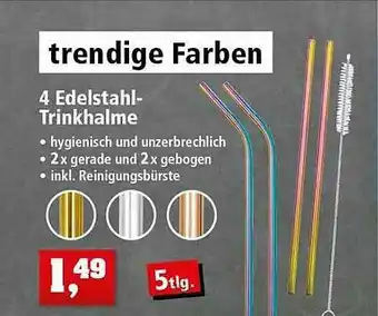 Thomas Philipps Trendige Farben 4 Edelstahl-trinkhalme Angebot