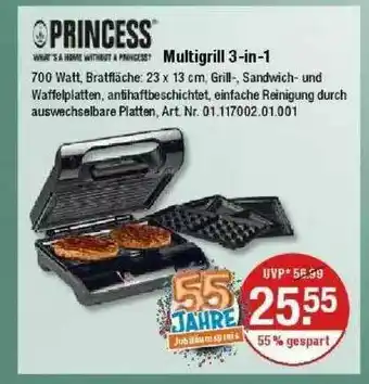 V Markt Princess Multigrill 3in1 Angebot