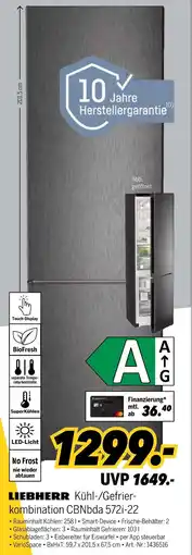 MEDIMAX Liebherr kühl-/gefrierkombination cbnbda 572i-22 Angebot