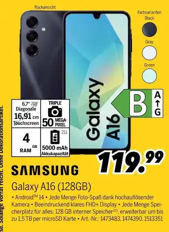 MEDIMAX Samsung galaxy a16 Angebot