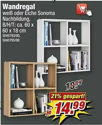 Poco Wandregal Weiß Oder Eiche Sonoma Nachbildung Angebot