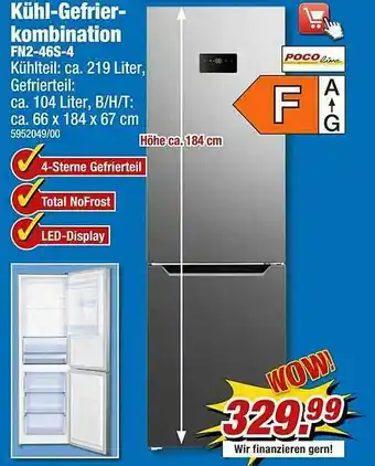 Poco Poco Line Kühl Gefrierkombination Fn2-46s-4 Angebot