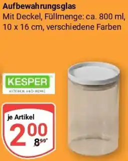 Globus Kesper Aufbewahrungsglas Angebot