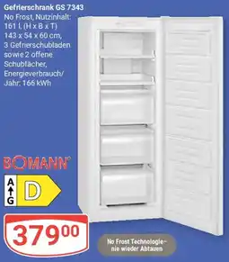 Globus Bomann Gefrierschrank GS 7343 Angebot