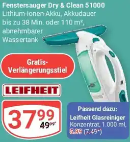 Globus Leifheit Fenstersauger Dry & Clean 51000 Angebot