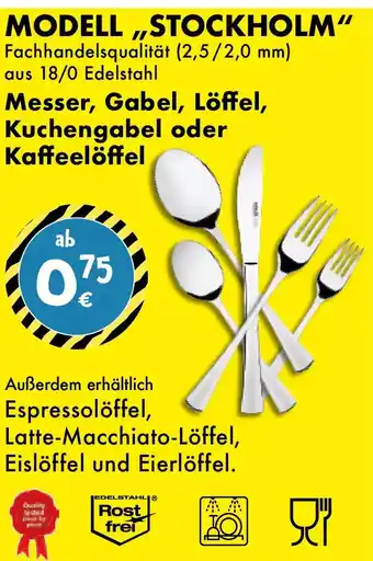 TEDi MODELL,,STOCKHOLM" Messer, Gabel, Löffel, Kuchengabel oder Kaffeelöffel Angebot