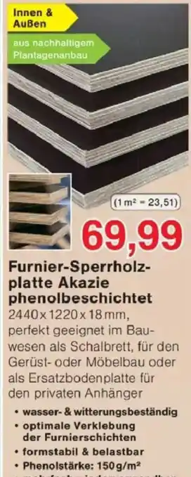 Jawoll Furnier-Sperrholzplatte Akazie phenolbeschichtet Angebot