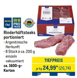 METRO Rinderhüftsteaks portioniert Angebot