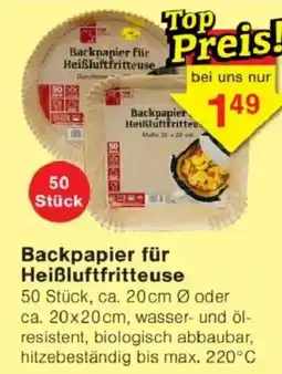 Jawoll Backpapier für Heißluftfritteuse Angebot