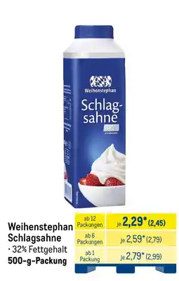 METRO Weihenstephan Schlagsahne Angebot