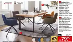 Zurbrüggen Esstisch, Platte Wildeiche massiv, weiß geölt, Oberfläche gebürstet, 2-er Set U-Gestell, Eisen schwarz, pulverbeschichtet Angebot