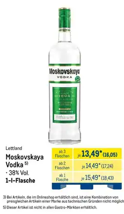 METRO Moskovskaya Vodka Angebot