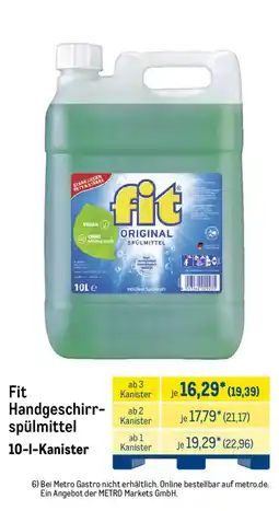 METRO Fit Handgeschirrspülmittel Angebot