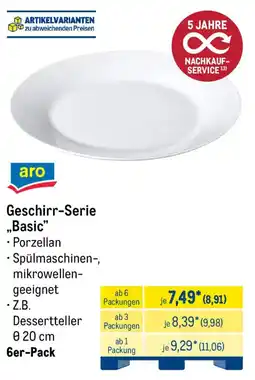 METRO Geschirr-Serie "Basic" Angebot