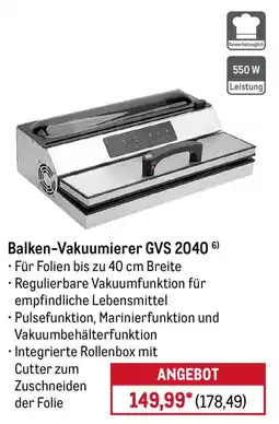 METRO Balken-Vakuumierer GVS 2040 Angebot