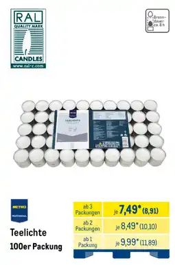 METRO Teelichte 100er Packung Angebot