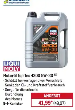 METRO Liqui Moly Motoröl Top Tec 4200 5W-30 Angebot