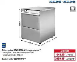 METRO Gläserspüler GGW1001 inkl. Laugenpumpe Angebot