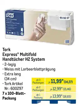 METRO Tork Express® Multifold Handtücher H2 System Angebot