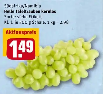 REWE Center Helle Tafeltrauben kernlos 500g Schale Angebot