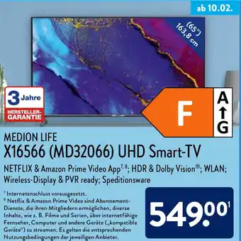 Aldi Nord Medion Life X16566 (MD32066) UHD Smart-TV Angebot