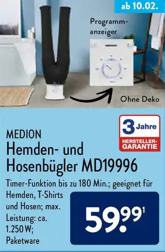 Aldi Nord Medion Hemden- und Hosenbügler MD19996 Angebot