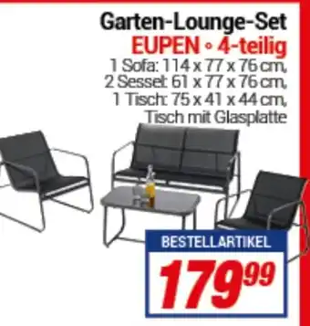 CENTERSHOP Garten- Lounge - Set Eupen- 4 - teilig 1 Sofa: 114 x 77 x 76 cm Angebot