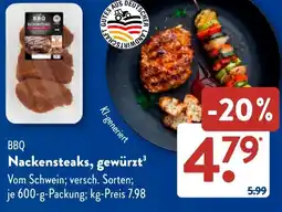 Aldi Süd BBQ Nackensteaks, gewürzt Angebot