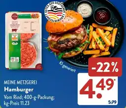 Aldi Süd MEINE METZGEREI Hamburger Angebot