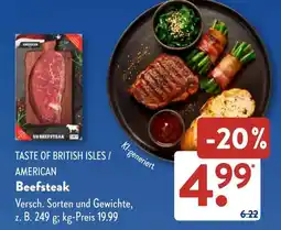 Aldi Süd TASTE OF BRITISH ISLES / AMERICAN Beefsteak Angebot