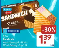 Aldi Süd MUCCI Sandwich Angebot