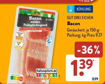 Aldi Süd GUT DREI EICHEN Bacon Angebot