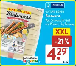 Aldi Süd GUT DREI EICHEN Bratwurst Angebot