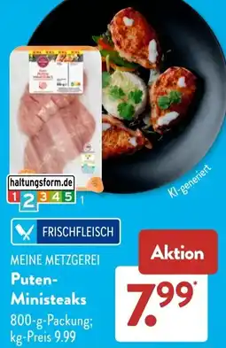 Aldi Süd MEINE METZGEREI Puten- Ministeaks Angebot