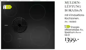Muldenlüftung BORA E6oN mit 4 Induktions Kochzonen