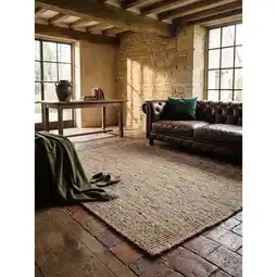 Netto Marken-Discount Wollteppich Boho Natur-Grün 160 x 230 cm - ERME Kadima Design Angebot