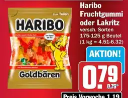 HIT Haribo Fruchtgummi oder Lakritz Goldbären Angebot