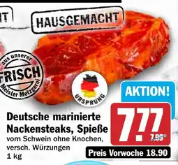 HIT Deutsche marinierte Nackensteaks, Spieße Angebot