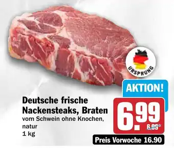 HIT Deutsche frische Nackensteaks, Braten Angebot