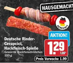 HIT Deutsche Rinder-Cevapcici, Hackfleisch-Spieße Angebot