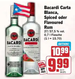 HIT Bacardi Carta Blanca, Spiced oder Flavoured Rum Angebot