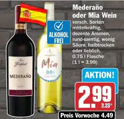 HIT Mederano oder Mia Wein Angebot