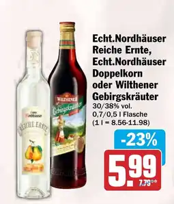 HIT Echt.Nordhäuser Reiche Ernte, Echt.Nordhäuser Doppelkorn oder Wilthener Gebirgskräuter Angebot