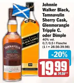 HIT Johnnie Walker Black, Tamnavulin Sherry Cask, Glenmorangie Tripple C. oder Dimple Angebot