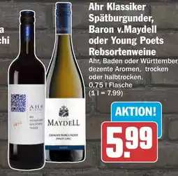 HIT Ahr Klassiker Spätburgunder, Baron v. Maydell oder Young Poets Rebsortenweine Angebot