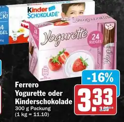 HIT Ferrero Yogurette oder Kinderschokolade Angebot
