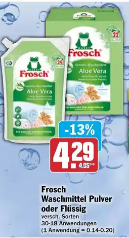 HIT Frosch Waschmittel Pulver oder Flüssig Angebot
