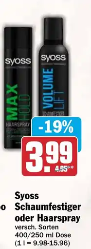 HIT Syoss Schaumfestiger oder Haarspray Angebot